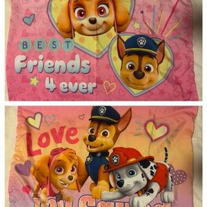 Paw Patrol Skye Best Friends Squad Reversible Pillow Case for Girls Bed Pink EUC